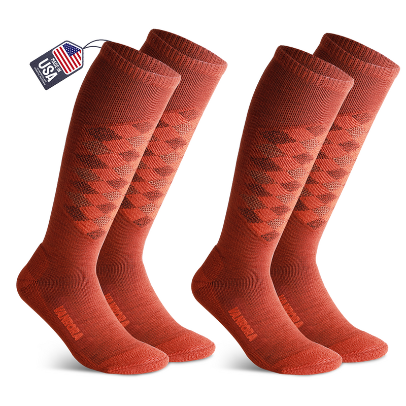 Load image into Gallery viewer, Merino Wool Adults Ski Socks Keystone 2-Pair