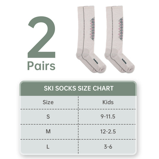 Merino Wool Kids Ski Socks Keystone 2-Pair