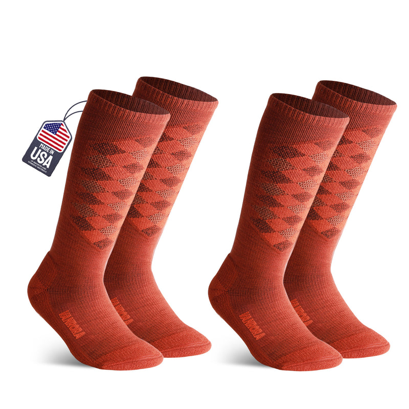 Load image into Gallery viewer, Merino Wool Kids Ski Socks Keystone 2-Pair
