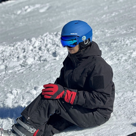 blue snowboard ski helmet with goggles Ski Helmet & Goggles Set – Vanrora